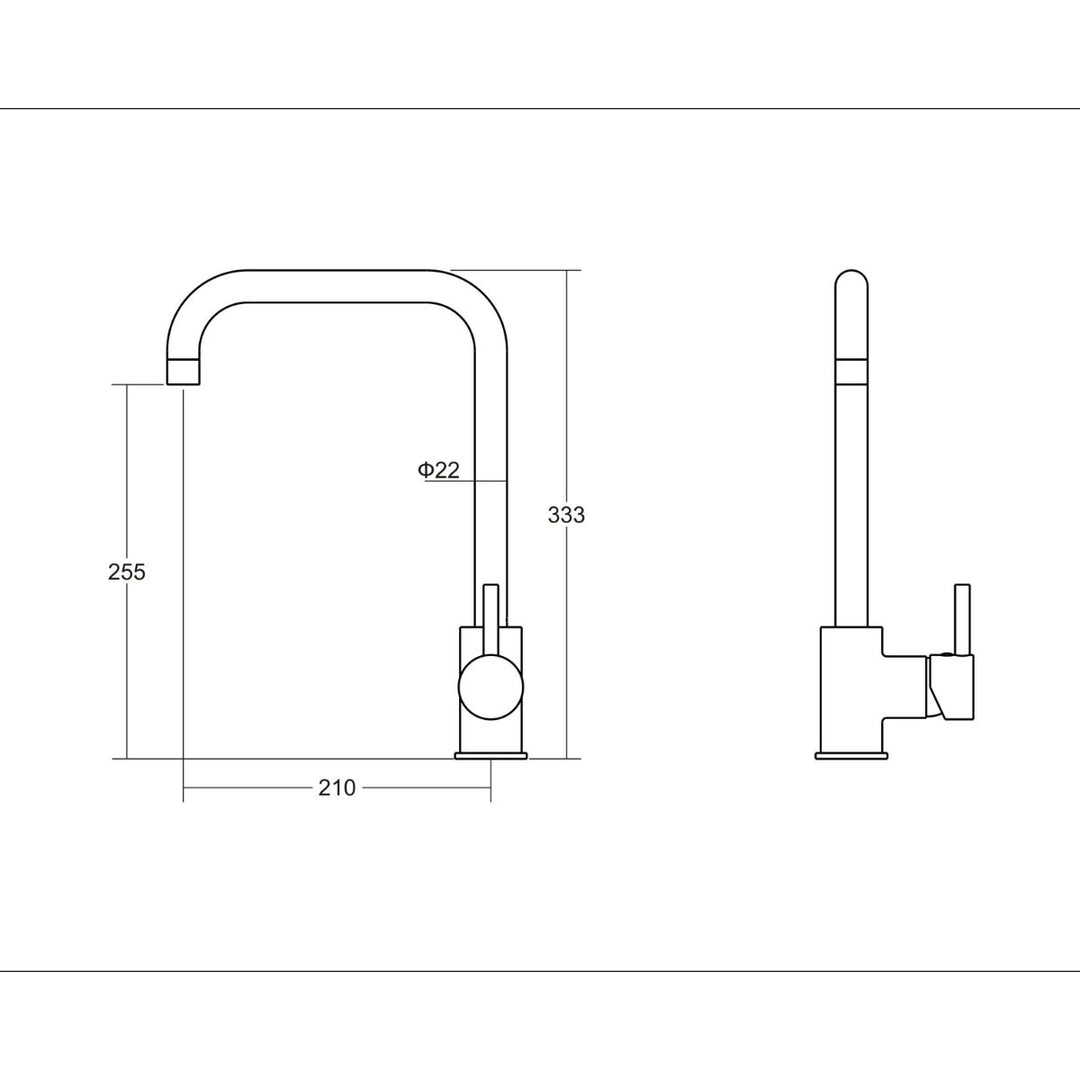 Alder FLEX Rectangular Sink Mixer Lead Free
