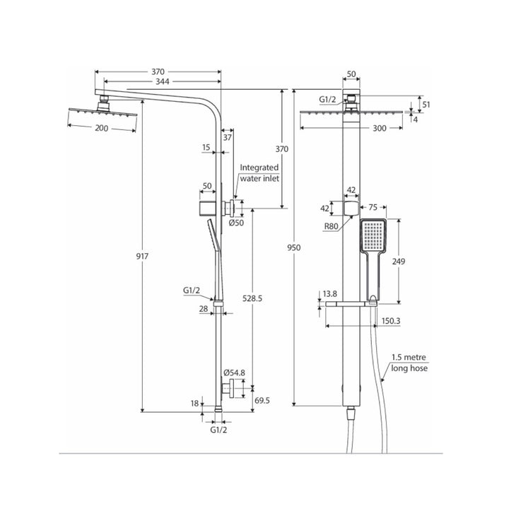 Fienza KOKO Deluxe Twin Shower