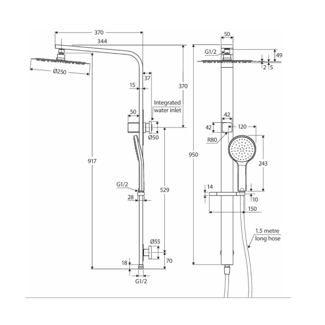 Fienza KAYA Deluxe Twin Shower