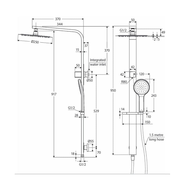 Fienza KAYA Deluxe Twin Shower