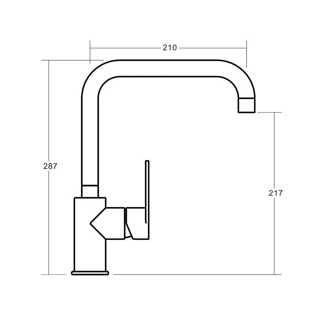 Vito Bertoni KALI2 Rectangular Sink Mixer Lead Free