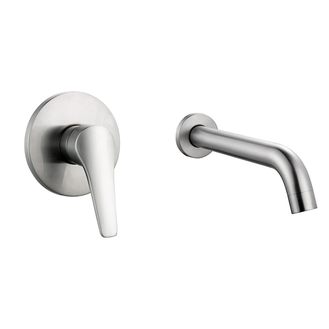 Alder SOHO Wall Basin/Bath Mixer Set 220mm - Lead Free Brushed Nickel