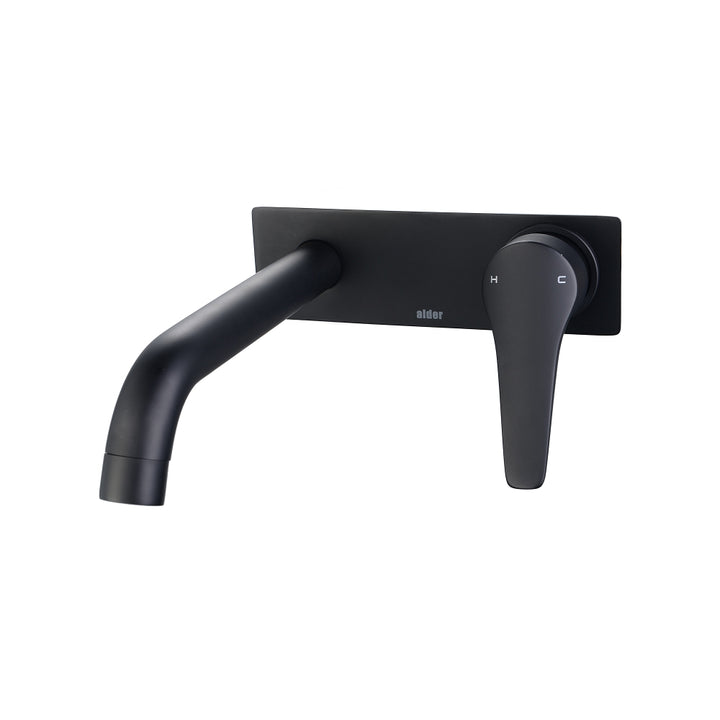 Alder SOHO Wall Bath Mixer Set Backplate 300mm - Lead Free Matte Black