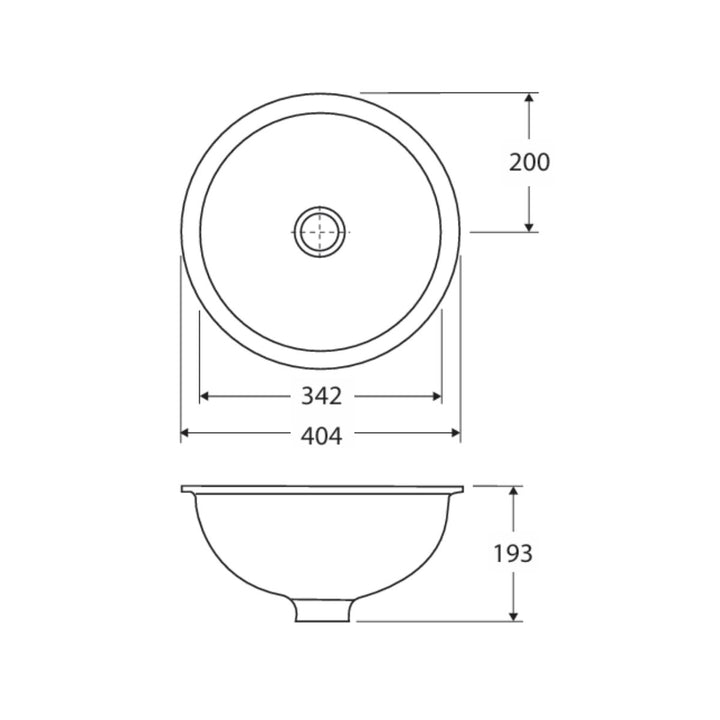 Fienza Rak Emma Fully-Inset/Undermounted Basin 404mm x 404mm