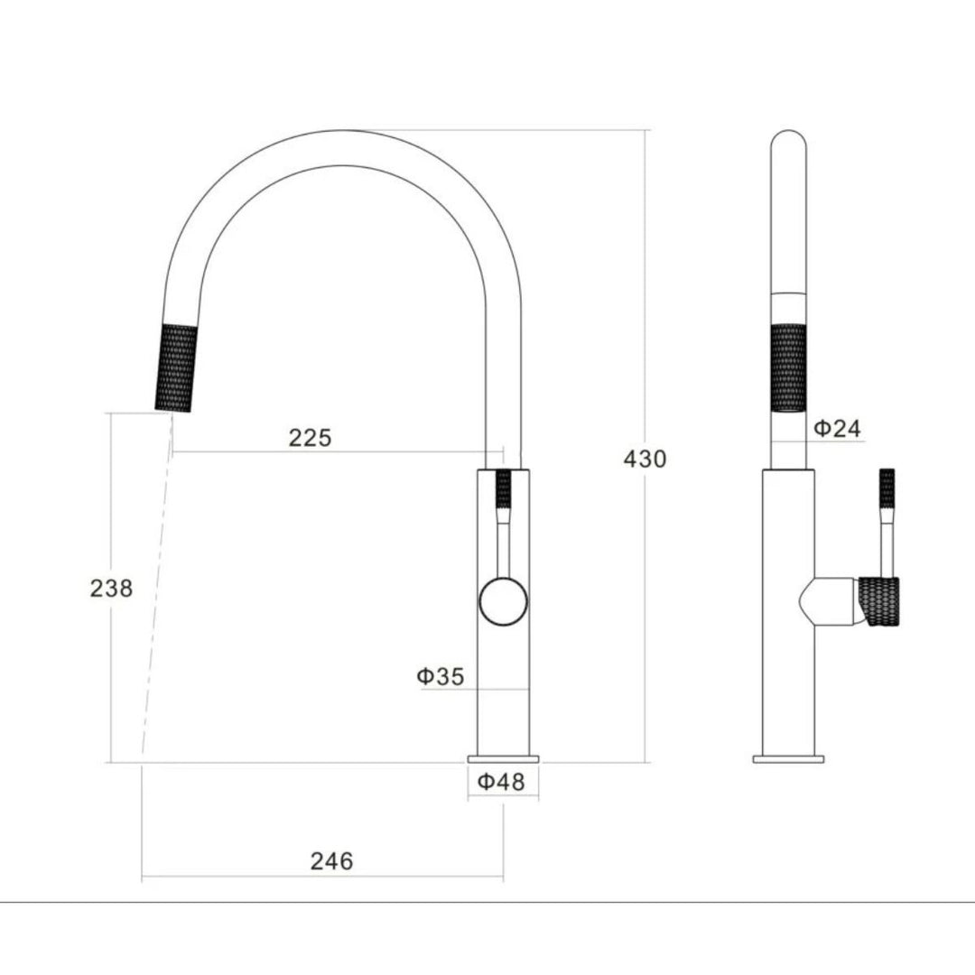 Vito Bertoni RIVA Pull Out Sink Mixer Lead Free