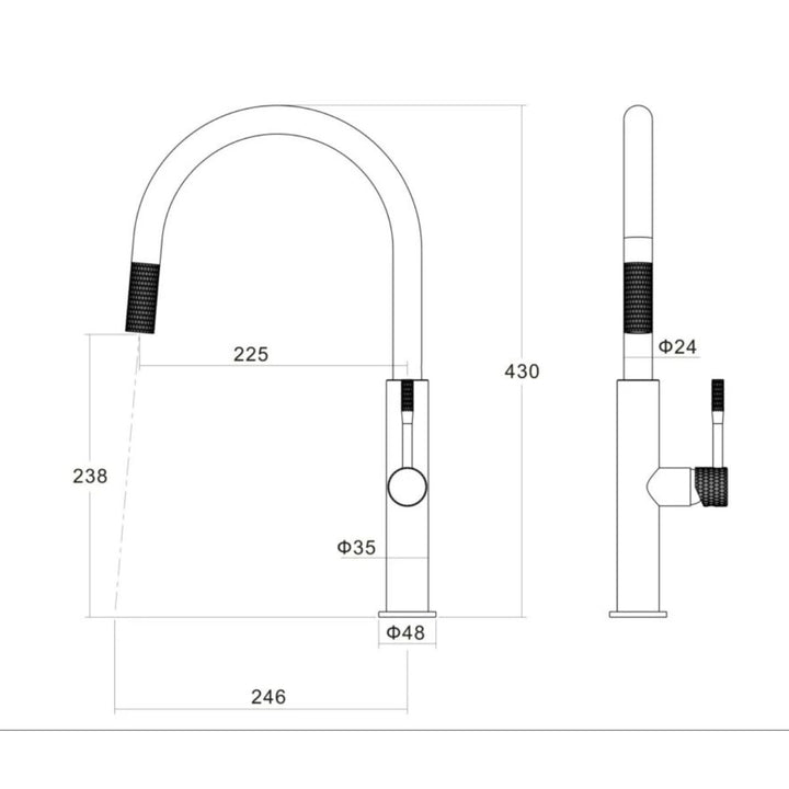 Vito Bertoni RIVA Pull Out Sink Mixer Lead Free