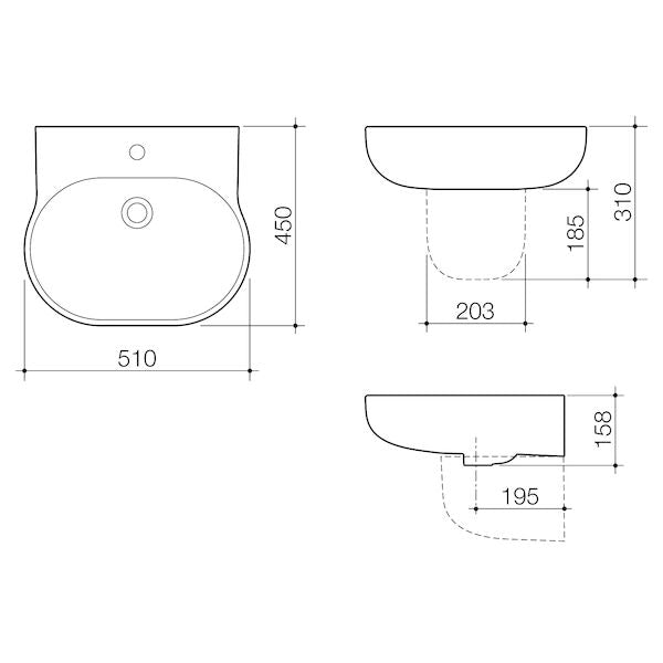 Caroma Opal Shroud For Wall Hung Basin