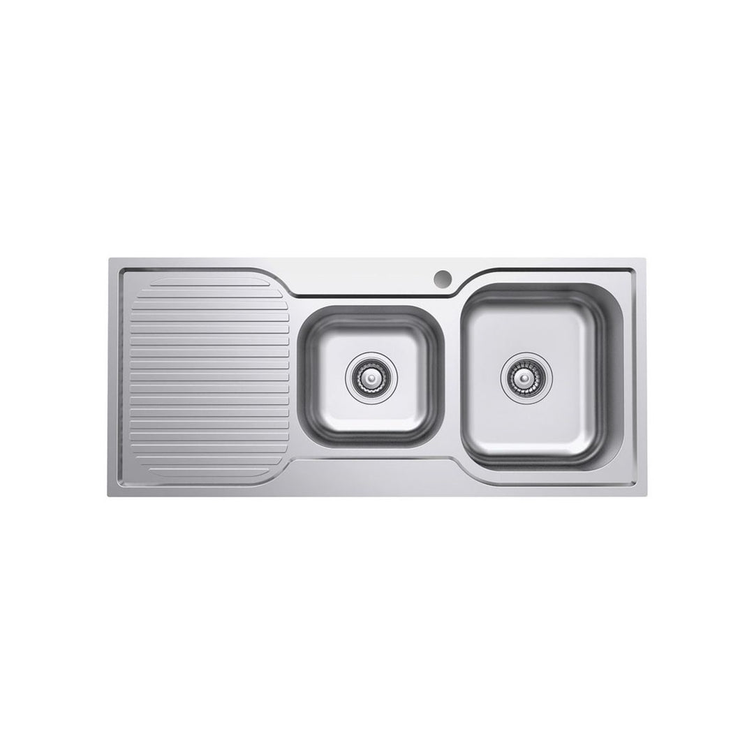 Fienza Tiva 980 1.5 Bowl Kitchen Sink with Drainer 1TH 980 x 480mm