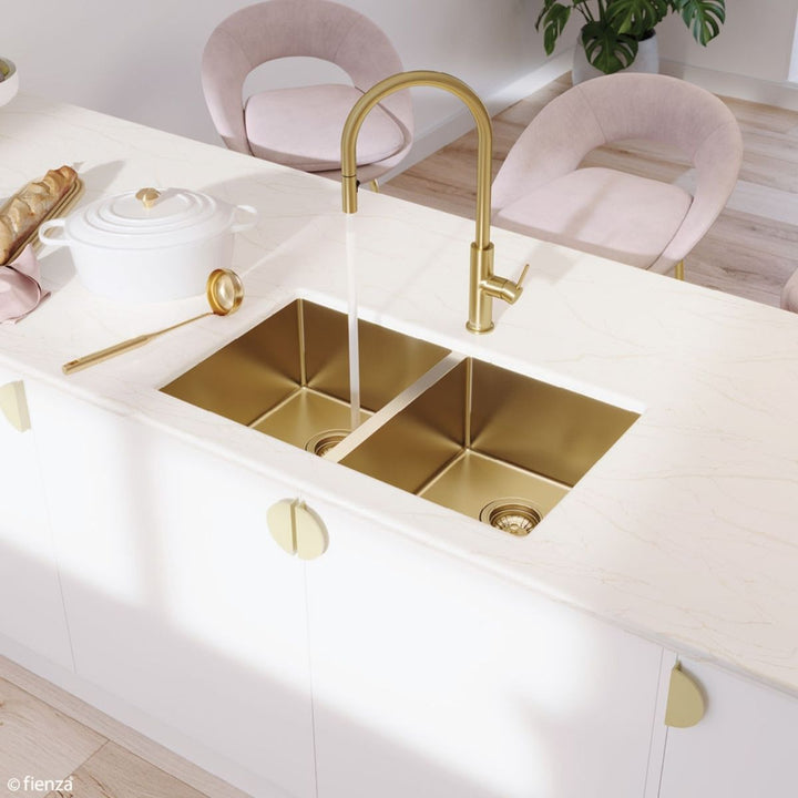 Fienza Hana 27L/27L Double Bowl Kitchen Sink NTH 760 x 450mm