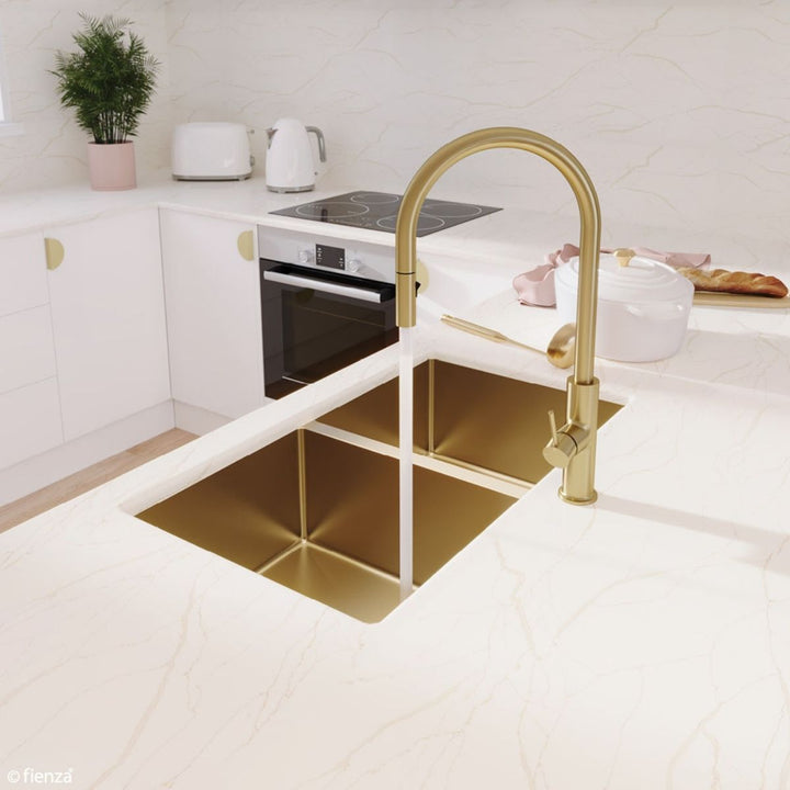 Fienza Hana 27L/27L Double Bowl Kitchen Sink NTH 760 x 450mm