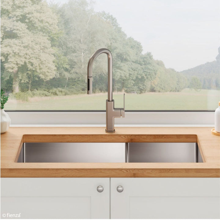 Fienza Hana 40L/27L Double Bowl Kitchen Sink NTH 892 x 450mm