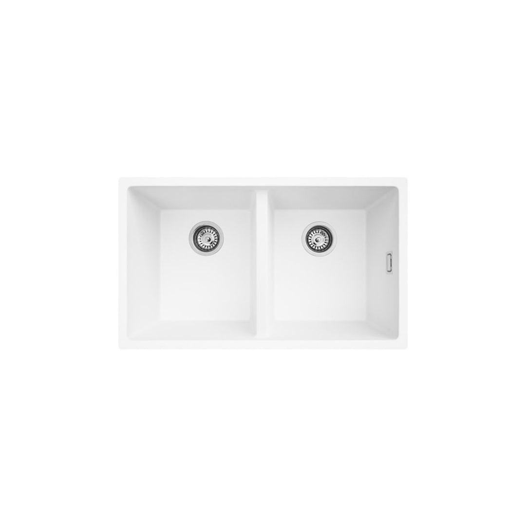 Fienza Kuro Granite 29L/29L Double Bowl Kitchen Sink