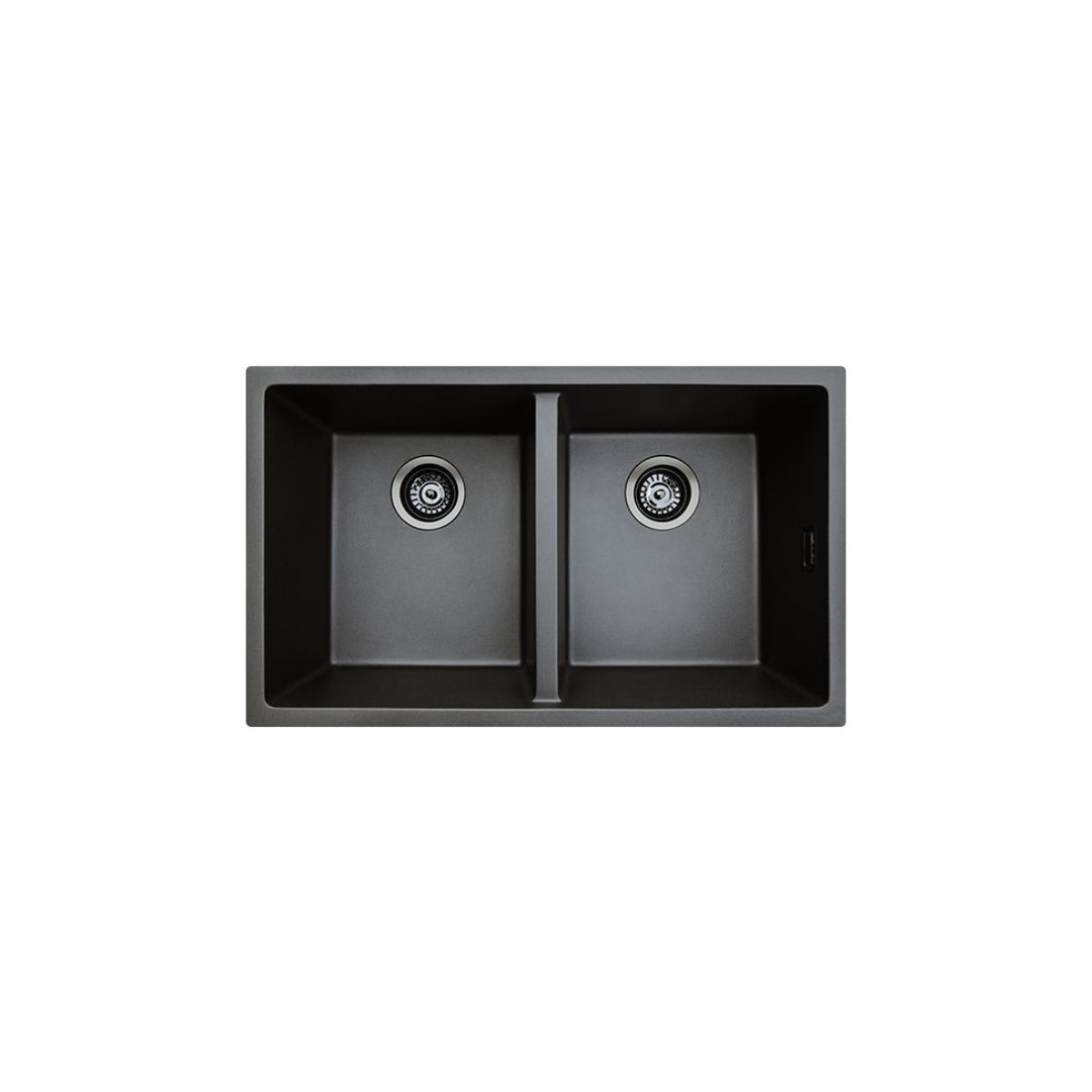 Fienza Kuro Granite 29L/29L Double Bowl Kitchen Sink