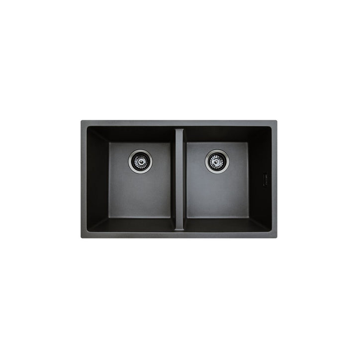 Fienza Kuro Granite 29L/29L Double Bowl Kitchen Sink