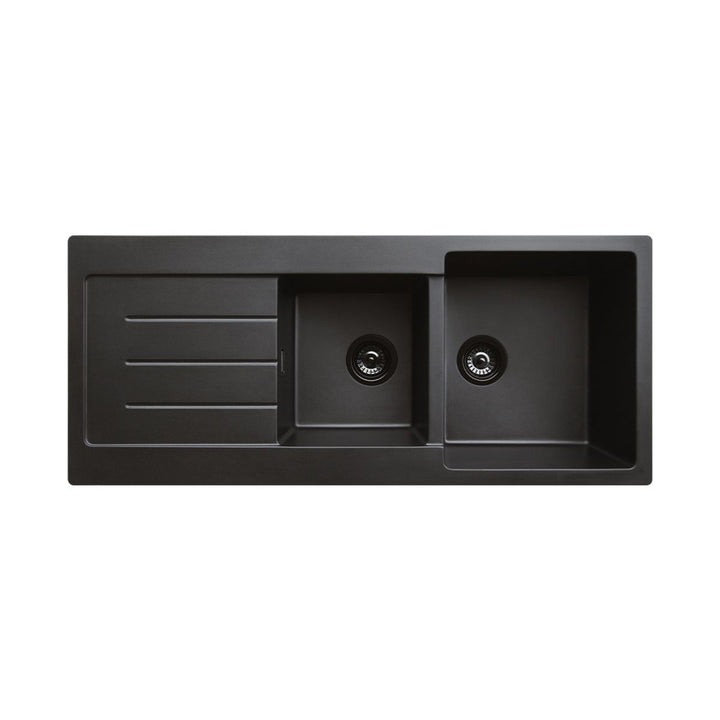 Fienza Kuro Granite 29L/19L Double Kitchen Sink with Drainer