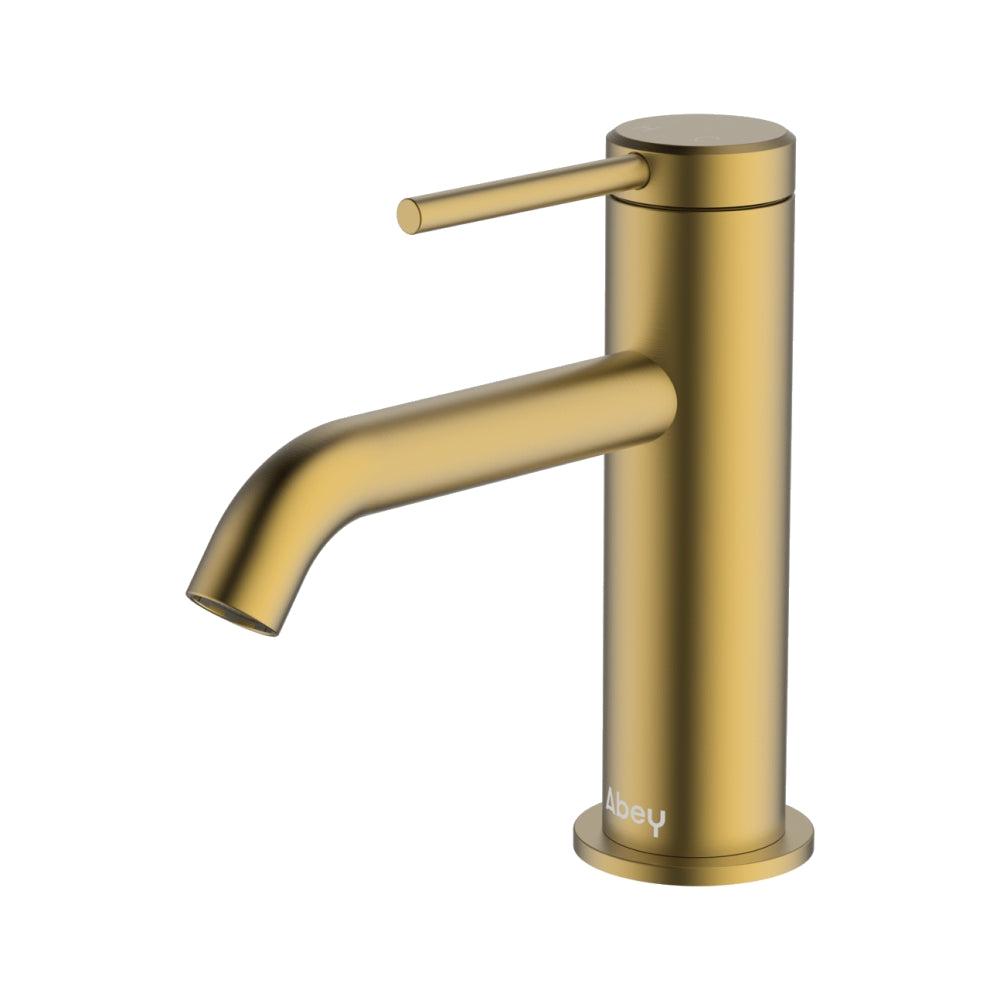 Abey Poco Basin Mixer Lead Free Brushed Brass