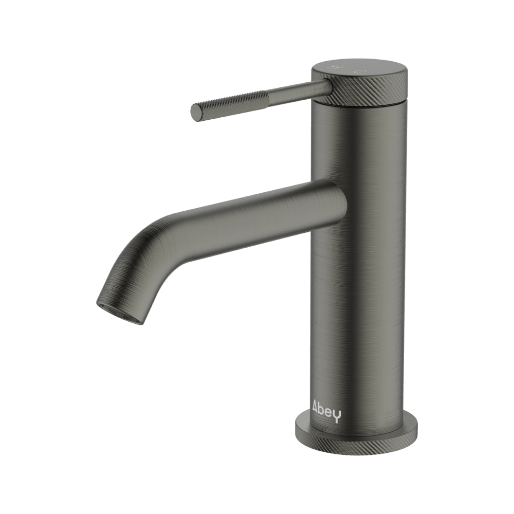 Abey Poco Knurled Basin Mixer Lead Free Gunmetal