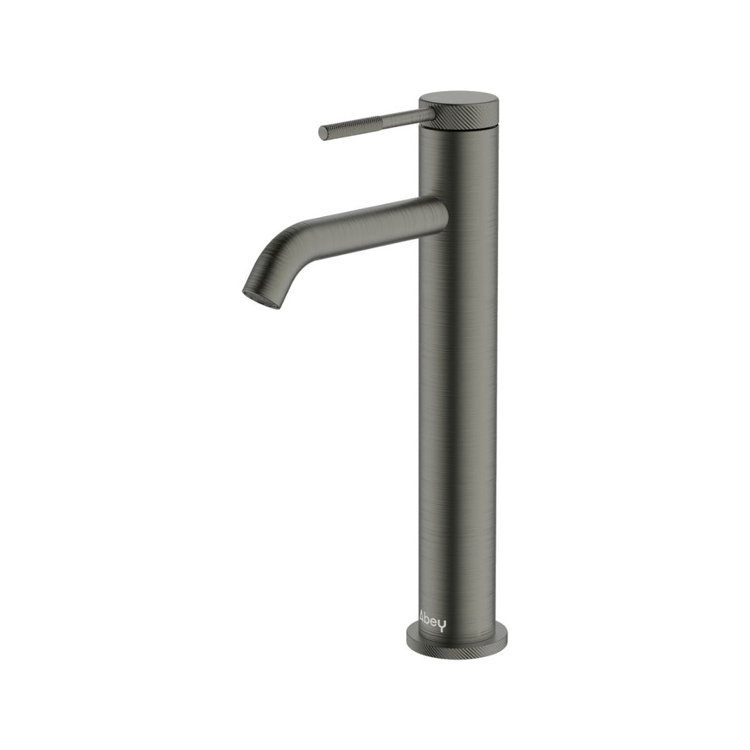 Abey Poco knurled tall lead-free vessel mixer tap in chrome finish