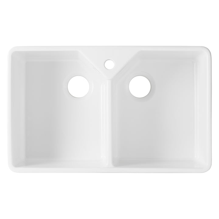 Turner Hastings Chester 80x50 Flat Front Fine Fireclay Butler Sink + Overflow - Design 10
