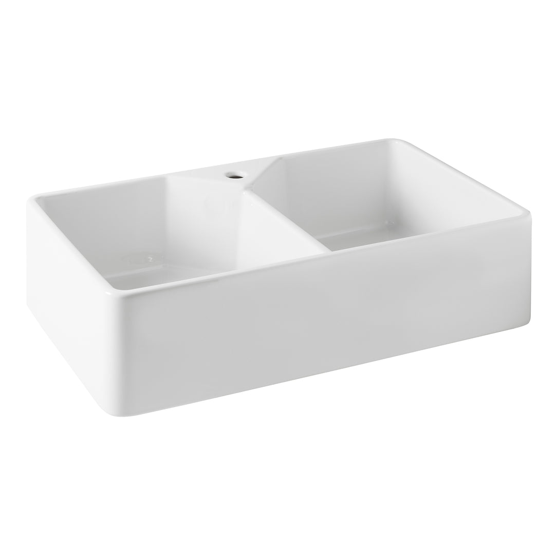 Turner Hastings Chester 80x50 Flat Front Fine Fireclay Butler Sink - Design 10