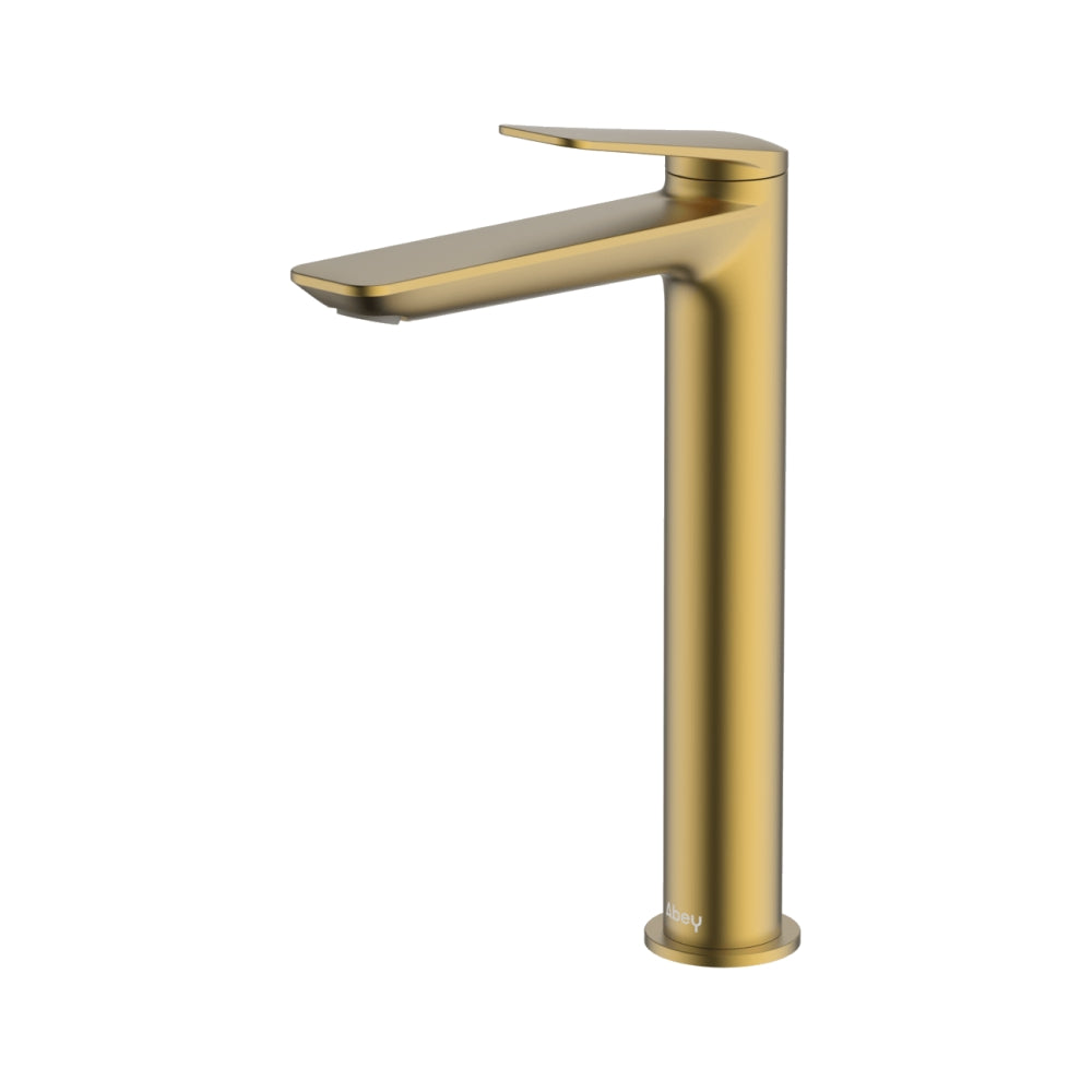 Abey Vela Tall Basin Mixer Lead Free Brushed Brass