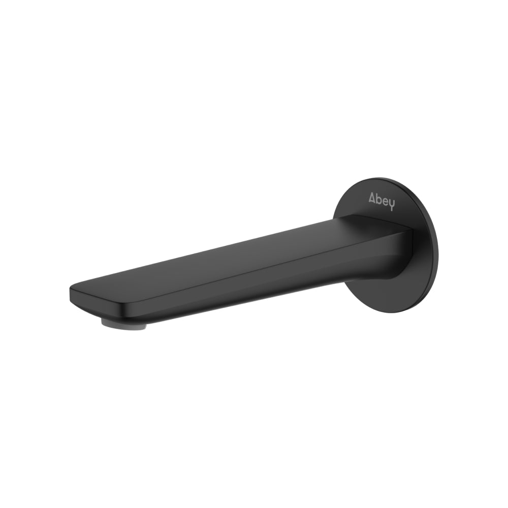 Abey Vela 165mm Wall Basin Spout Lead Free Matte Black
