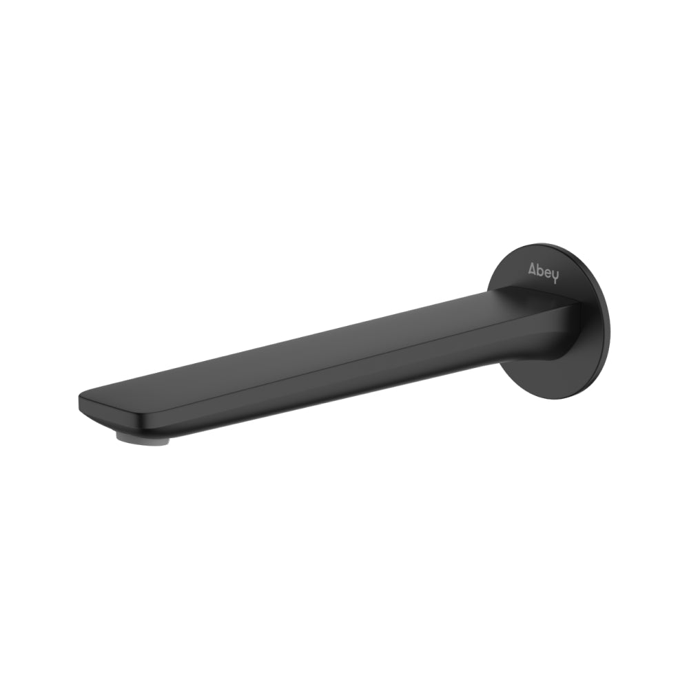 Abey Vela 220mm Wall Basin Spout Lead Free Matte Black