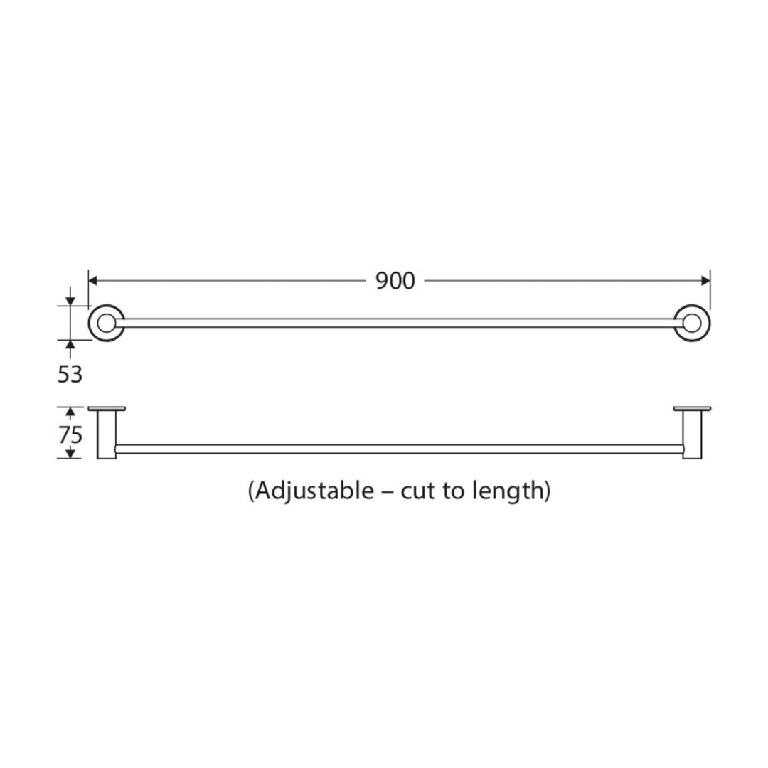 Fienza Stella Single Towel Rail 900mm
