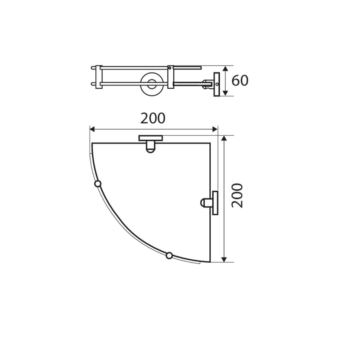 Fienza Michelle Glass Corner Shelf