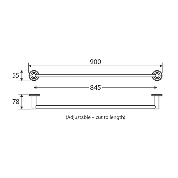 Fienza Kaya Single Towel Rail 900mm
