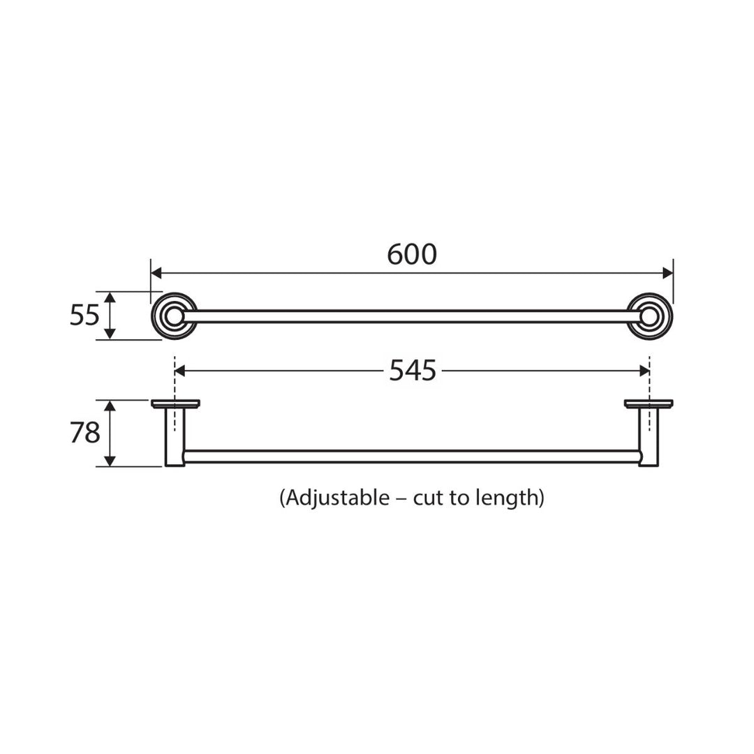 Fienza Axle Single Towel Rail 600mm