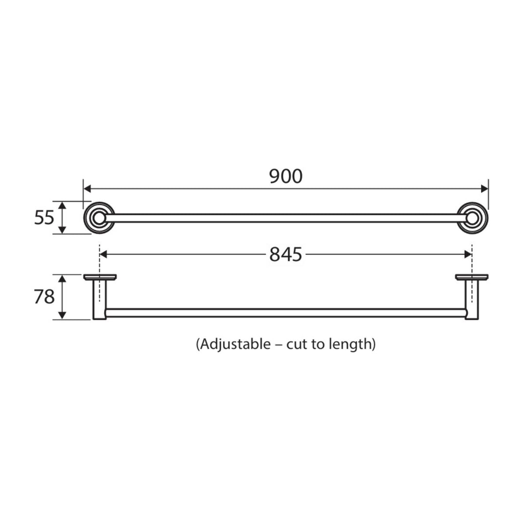 Fienza Axle Single Towel Rail 900mm