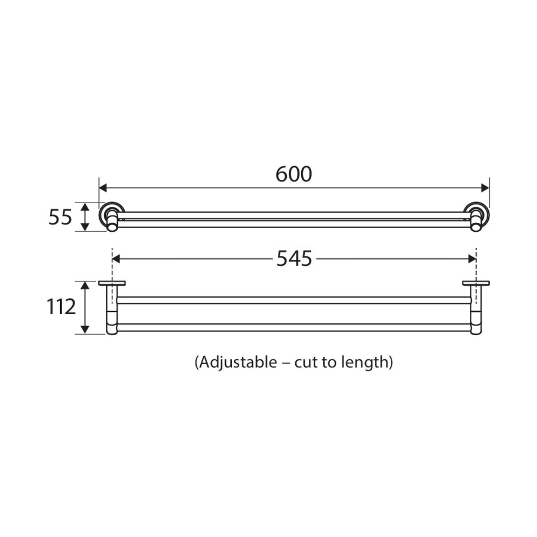 Fienza Axle Double Towel Rail 600mm