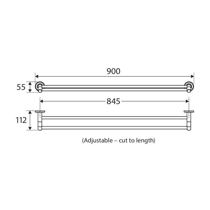Fienza Axle Double Towel Rails 900mm