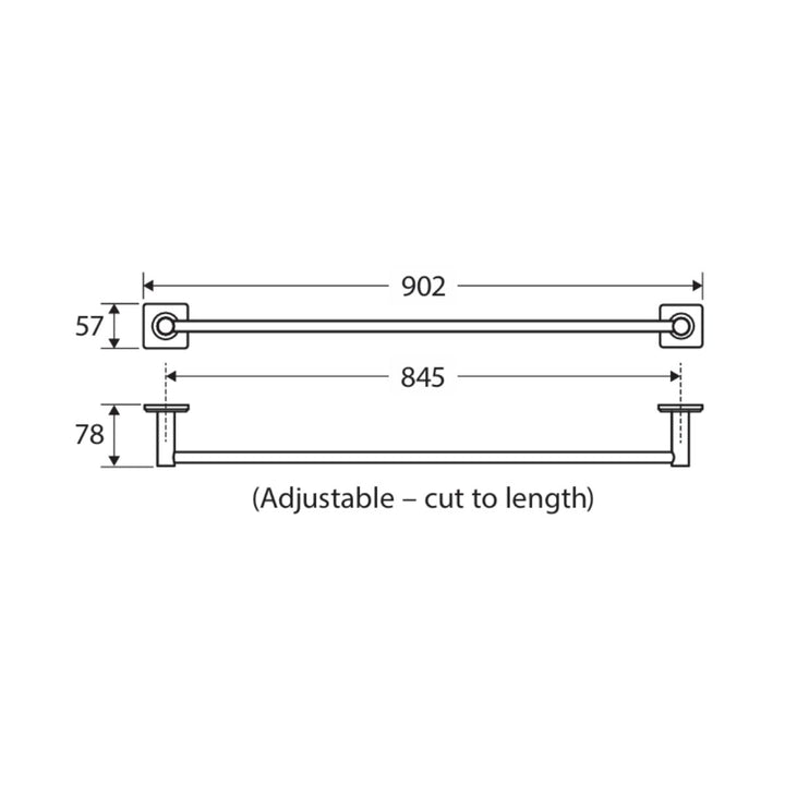 Fienza SANSA Single Towel Rail 900mm