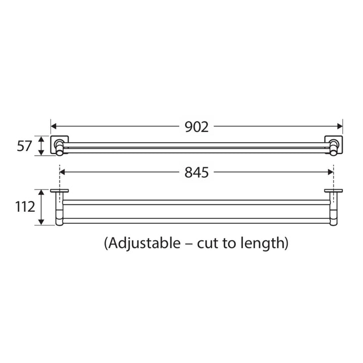 Fienza SANSA Double Towel Rail 900mm