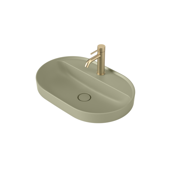 Caroma Liano II 600mm Pill Inset Basin + Tap Landing