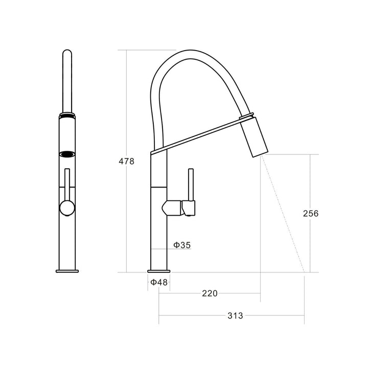 Vito Bertoni CORI Pull Down Sink Mixer Lead Free