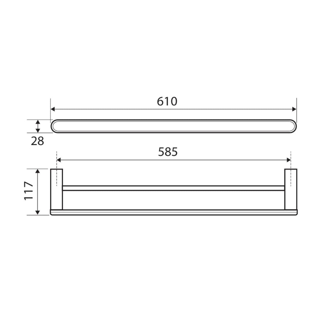 Fienza Empire Double Towel Rail 610mm