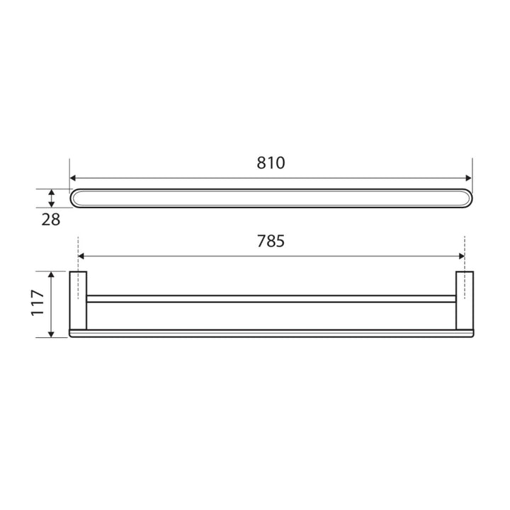 Fienza Empire Double Towel Rail 810mm