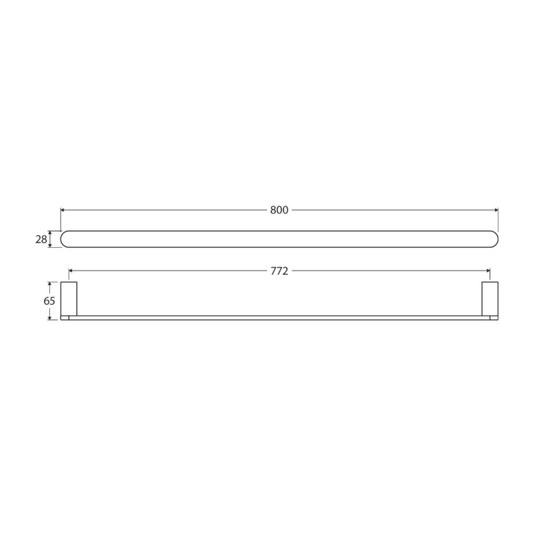 Fienza Empire Slim Single Towel Rail 800mm