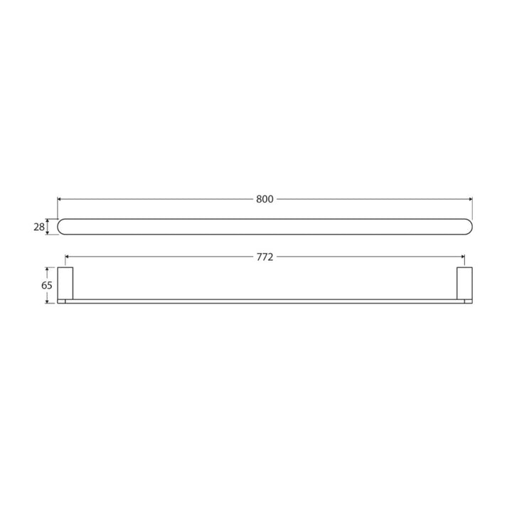 Fienza Empire Slim Single Towel Rail 800mm