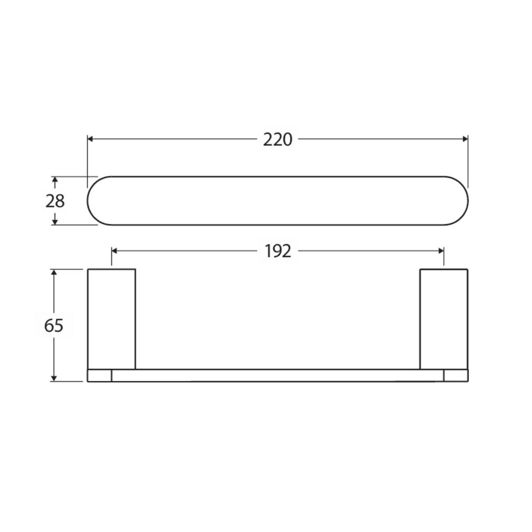 Fienza Empire Slim Hand Towel Rail 220mm