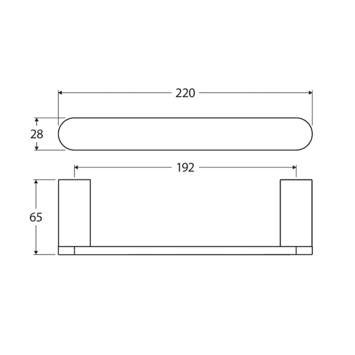 Fienza Empire Slim Hand Towel Rail 220mm