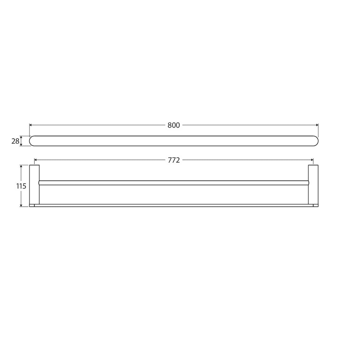 Fienza Empire Slim Double Towel Rail 800mm
