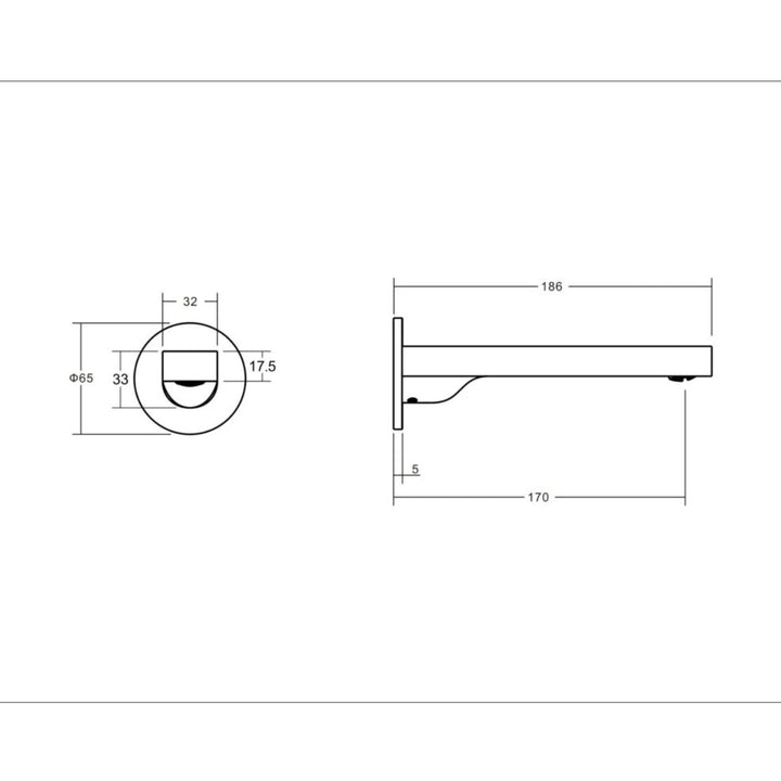 Vito Bertoni KALI2 170mm Wall Bath Spout Lead Free