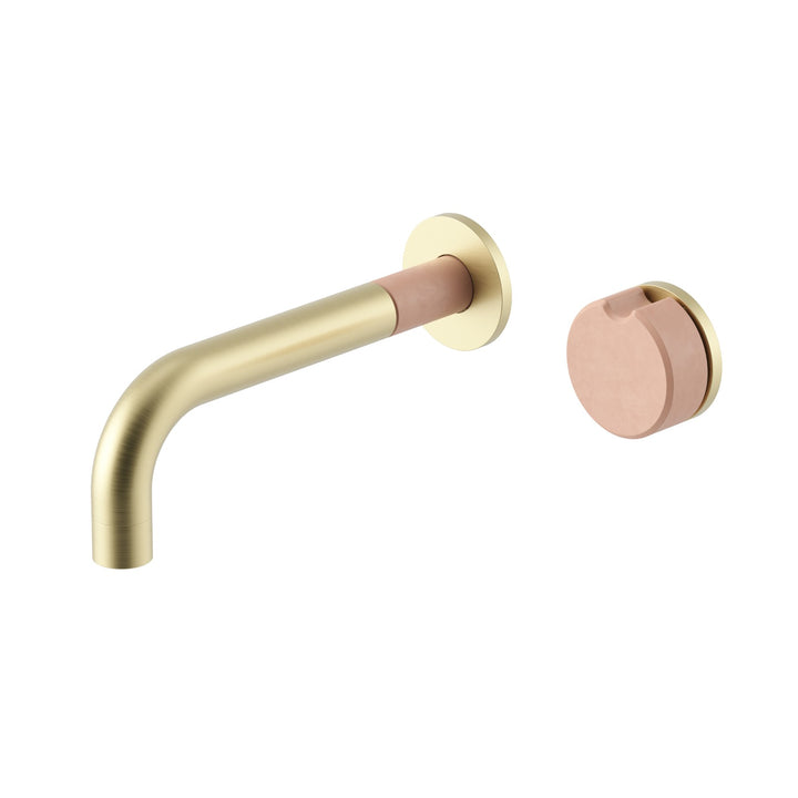 Meir X Nood Co. Alchemy Progressive Wall Basin Mixer Set - Tiger Bronze Blush Pink