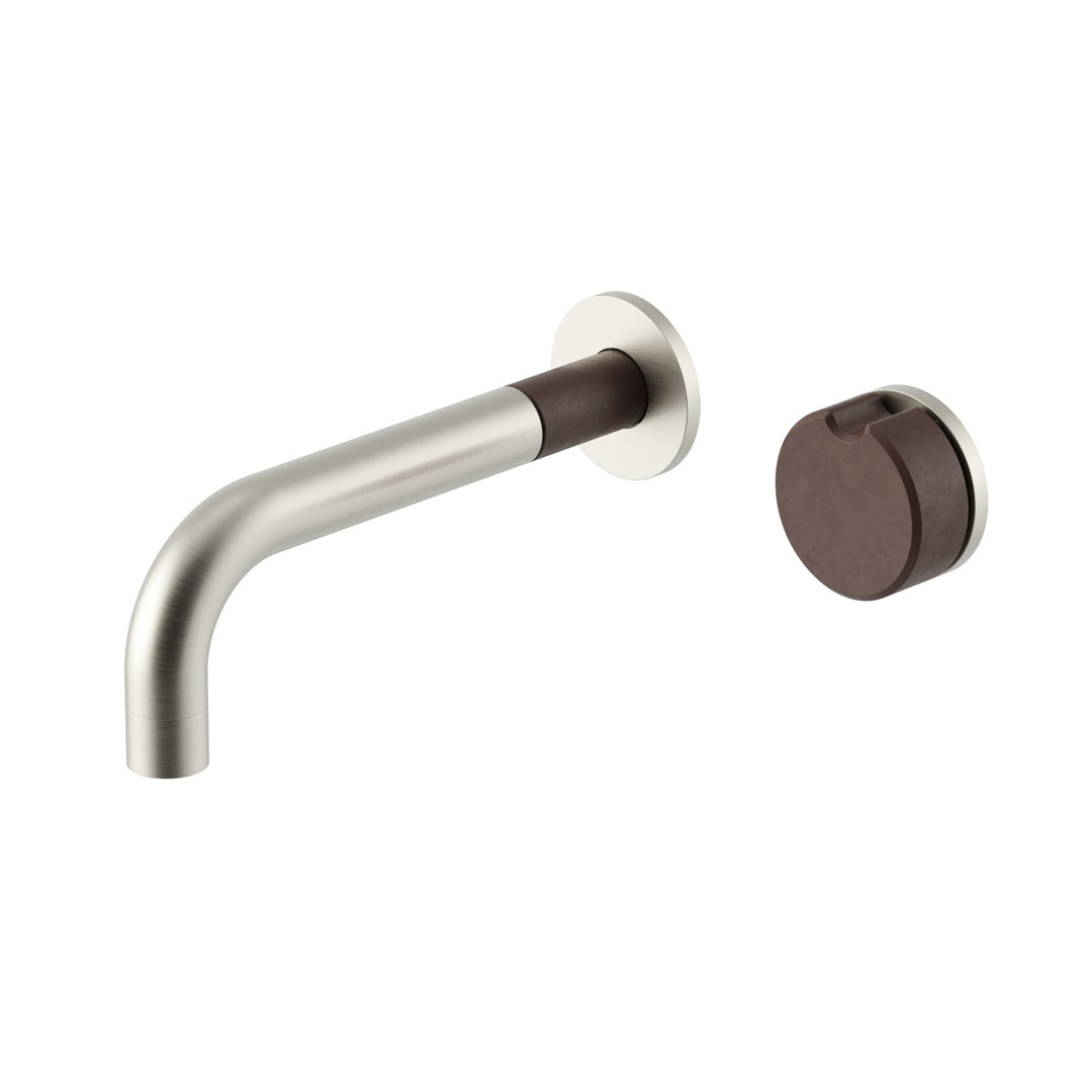 Meir X Nood Co. Alchemy Progressive Wall Basin Mixer Set - Brushed Nickel Slate