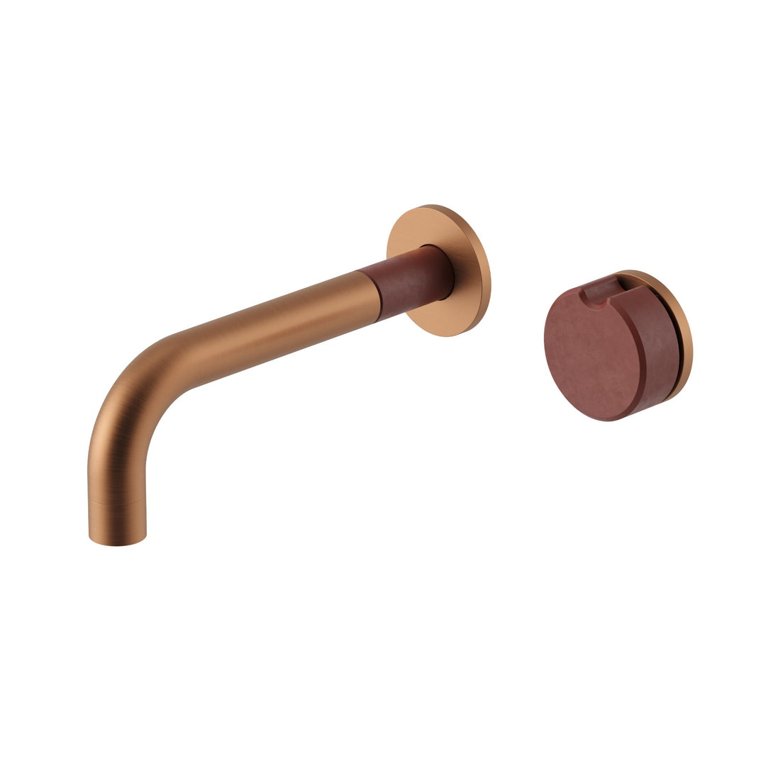Meir X Nood Co. Alchemy Progressive Wall Basin Mixer Set - Lustre Bronze Clay