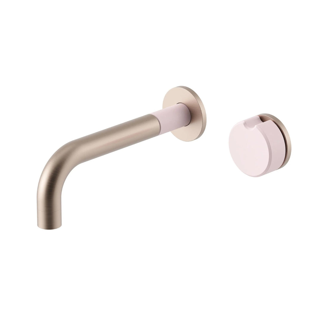 Meir X Nood Co. Alchemy Progressive Wall Basin Mixer Set - Champagne Lilly Pilly